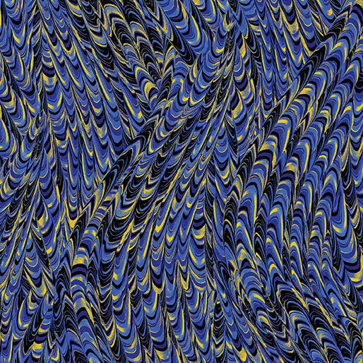 Cotton Fabric Blue Navy Marble Impressions 44/45"