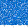 Cotton Print Blue Outlines Tossed Squishmallows Fabric 44/45"