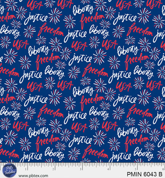 Cotton Patriotic Minis Print Fabric