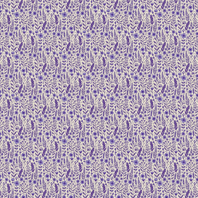Cotton Wideback Blue Petite Petals Wildflowers 118" Fabric