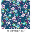Cotton Wideback Fabric Blue Seaside Garden Cobalt