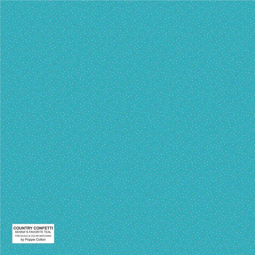 Cotton Print Blue Teal Kenna's Favorite Fabric 44/45