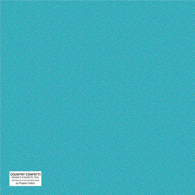 Cotton Print Blue Teal Kenna's Favorite Fabric 44/45