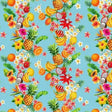 Cotton Wideback Fabric Blue Tropicana Tropical Stripes