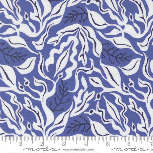 Cotton Fabric Blue Whale Under the Sea Reef 44/45" Light Blue