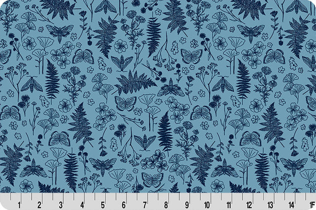 Quilting Cuddle Fabric Blue Whispering Blooms