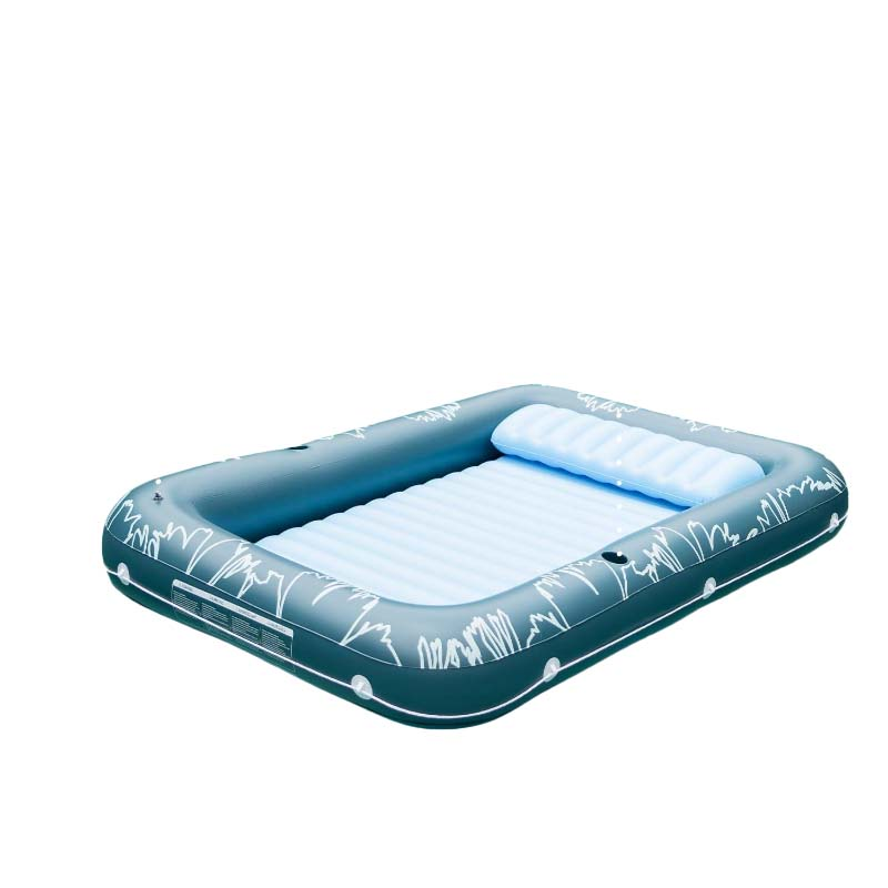 Inflatable Adult Sun Lounger Float 80 x 58 Inch Pool & Lake Air Mattress with Pillow, Dual Cup Holders, Heavy Duty Floating Raft for Beach, Pool & Summer Water Parties