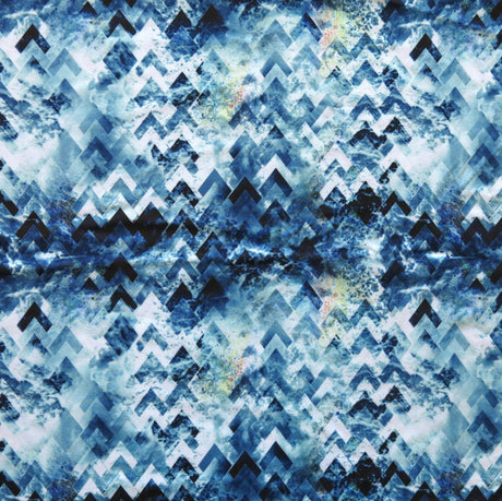 Stretch Woven Boardshort Fabric High Point Abstract Flow Blue