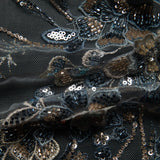 1 Yard Embroidered Tulle Lace Fabric with Incredible Floral Design, 52" Wide