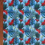 Swim Knit Blue Hawaiian Monstera Floral 4-Way Stretch