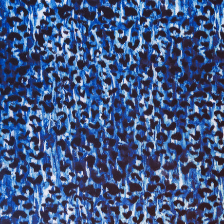Swim Knit Poly Spandex Blue Leopard 4-Way Stretch
