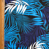 Stretch Boardshort Fabric Blue Palms UPF 50+
