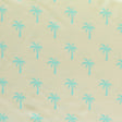 Poly Spandex Swimsuit Fabric Bright Blue Palms on Light Yellow