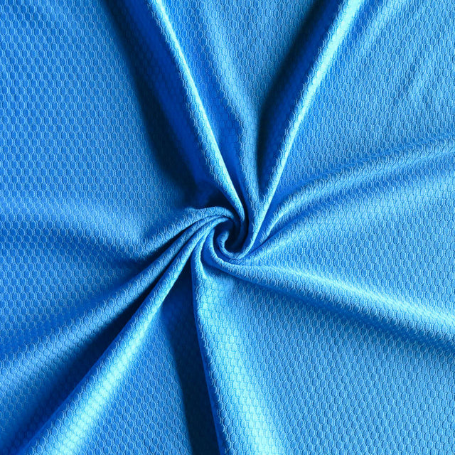 Athletic Mesh Blue Spark Dri-Fit Bubble Jacquard Poly Spandex Mesh Fabric