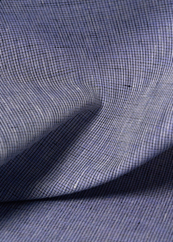 1 Yard Irish Pure Linen Blue Tweed Stripe Fabric 62"/60" Width