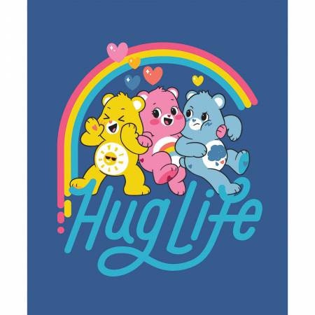 Fabric Panel Blue Care Bears Hug Life 100% Cotton