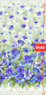 Quilting Cotton Floral Fantasy Border Blue Michael Miller