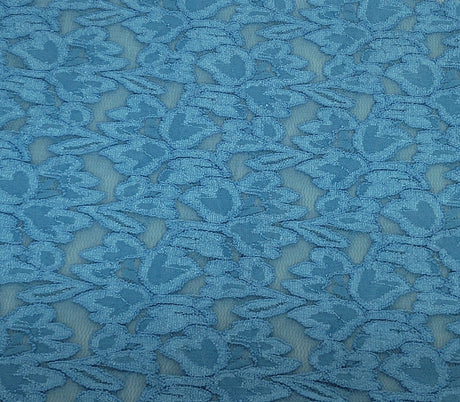 Floral Lace Blue Nylon Spandex