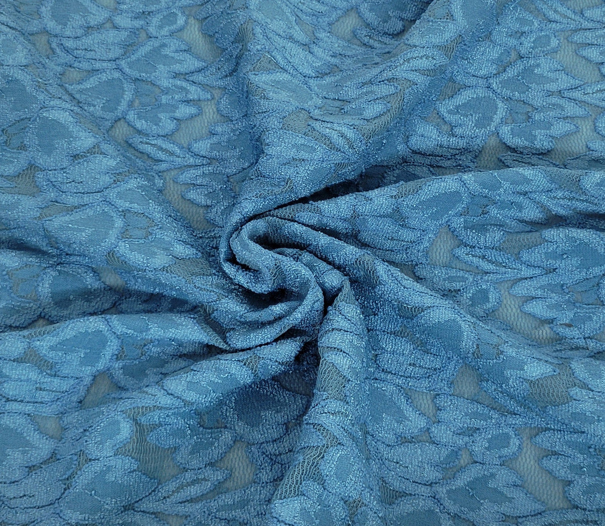 Floral Lace Blue Nylon Spandex