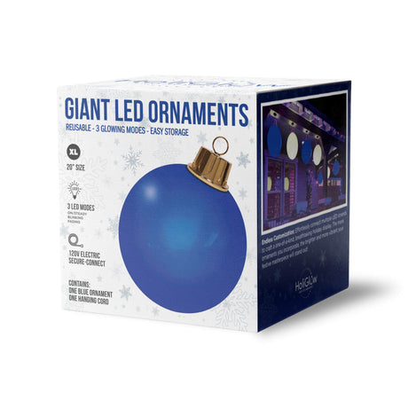 20" HoliGlow Inflatable LED Ornament - 20" Blue