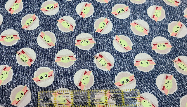 Quilting Cotton Star Wars Mandalorian Baby Yoda Toss Robert Kaufman