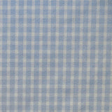 Stretch Woven Blue and White Lined Gingham Fabric
