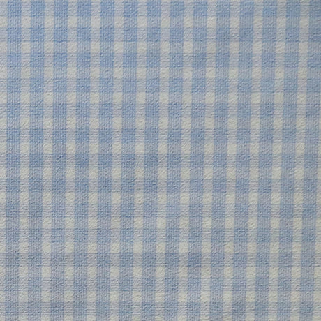 Stretch Woven Blue and White Lined Gingham Fabric