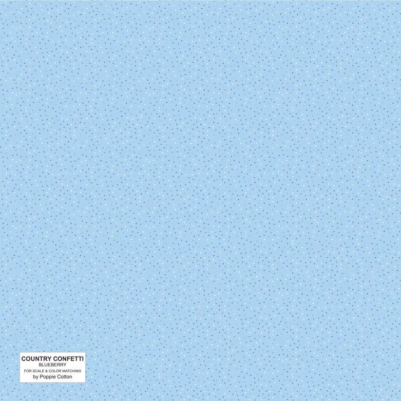 Cotton Fabric Blueberry Blue 44/45" Country Confetti