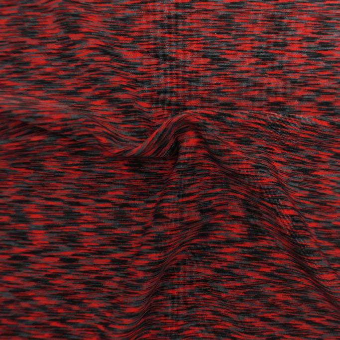 Blur Space Dye Polyester Spandex Fabric - Cherry, 58" Width (1 Yard)