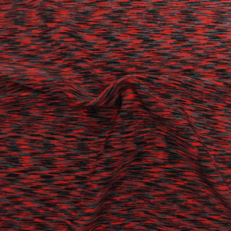 Blur Space Dye Polyester Spandex Fabric - Cherry, 58" Width (1 Yard)