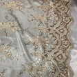 Blush Peach Sequin Lace Fabric - Embroideries On Mesh, 54" Width (1 Yard)