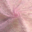 Blush Pink Raschel Lace Polyester Fabric - French Floral, 60" Width