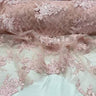 Designer Sequin Lace On Mesh Fabric - Blush, Champagne, Gold, Hunter Green, Red, Silver, White, 52" Width (1 Yard)