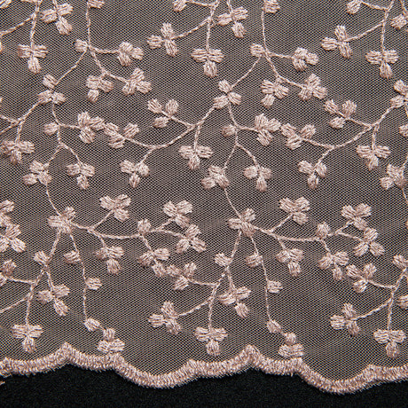 1 Yard Exquisite Mesh Lace Fabric with Metallic Embroidered Floral Pattern 52" Wide