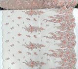 Beaded 3D Floral Lace Mesh