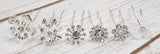 White Acrylic Flower Hair Pins Rhinestone Center 72 Pack