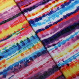 Boho Stripe Poly Spandex Fabric - Multicolor Stripe Print, 58/60" Width, 4-Way Stretch (1 Yard)