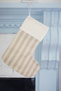 Beige Stocking with Brown Stripes