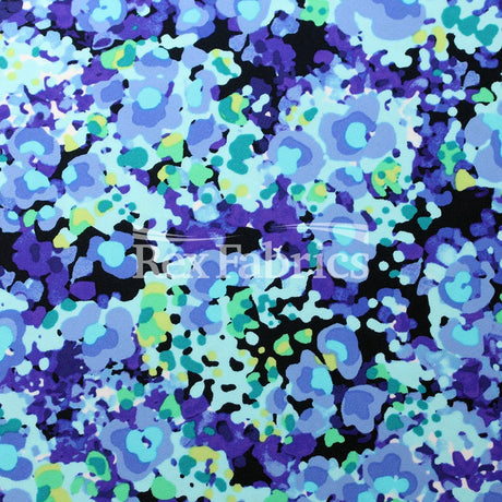 Boho Garden Nylon Spandex Fabric - Floral Garden Print, Warm Or Cool, 58/60" Width (1 Yard)