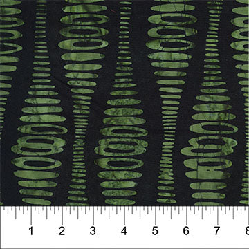 Cotton Fabric Bottle Green Ripple Stripe Abstract Bubble Pop 44/45"