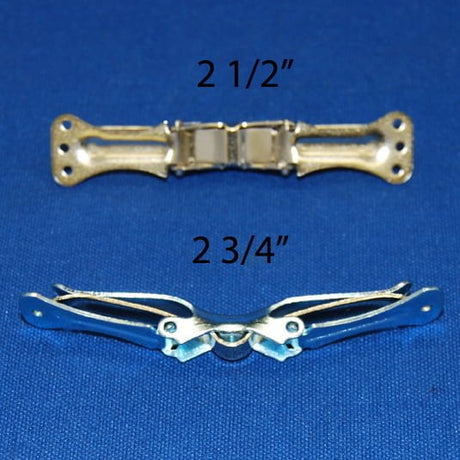 Bow Tie Clips Nickel Fabric - 2 1/2", 2 3/4"