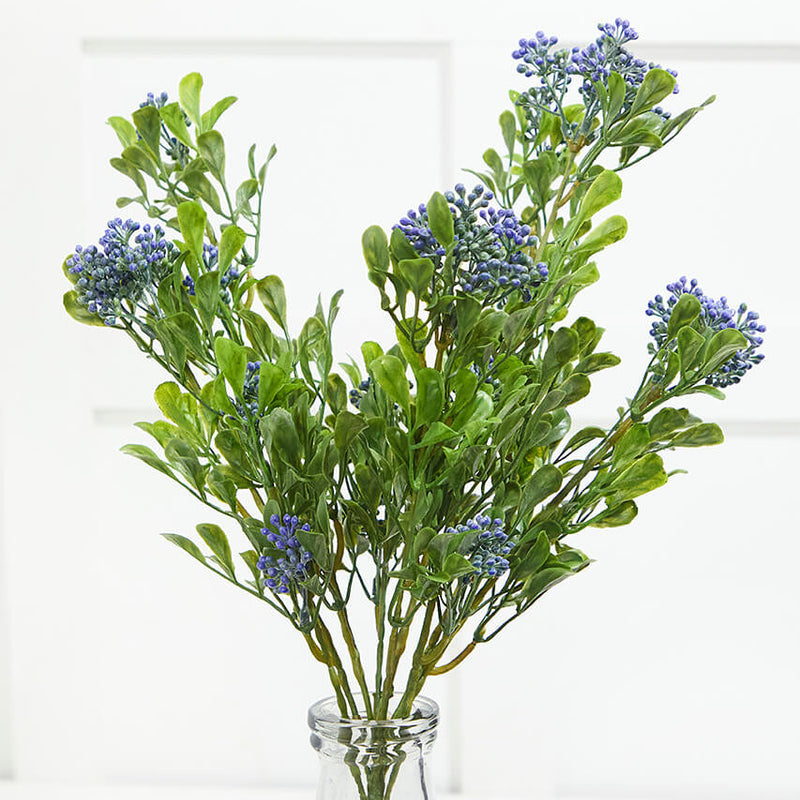 17" Boxwood Berry Bush x9 – Lifelike Greenery & Berry Decorative Filler