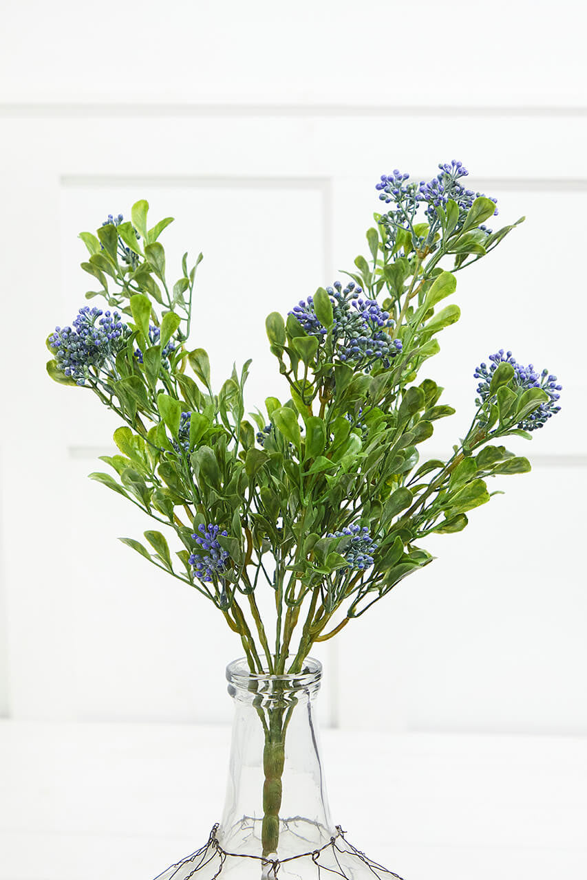 17" Boxwood Berry Bush x9 – Lifelike Greenery & Berry Decorative Filler