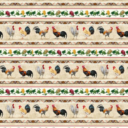 Quilting Cotton Break of Dawn Border Stripe Tan Blank Quilting