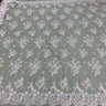 Beaded Corded Floral Lace Fabric 52" Scalloped Edges