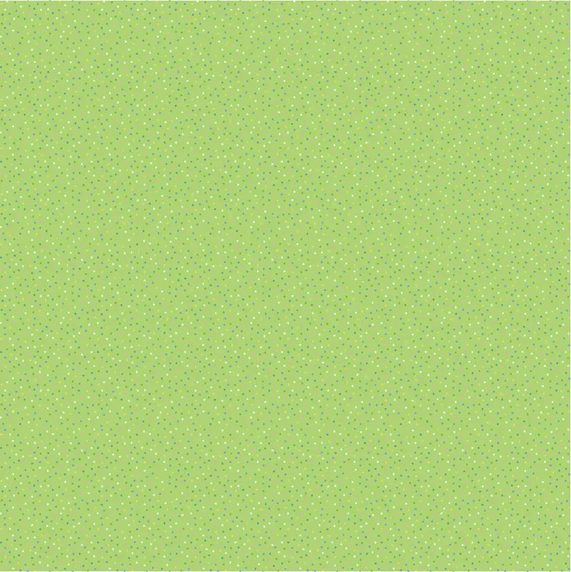 Cotton Fabric Bright Green Sweet Pickle 44/45" Country Confetti