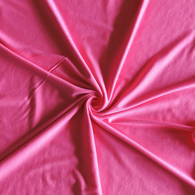 Bamboo Spandex Jersey Knit Fabric Bright Coral Pink