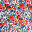 Swim Knit Bright Floral on Leopard Poly Spandex