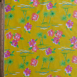 Cotton Jersey Knit Bright Hawaiian on Yellow