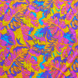 Swim Knit Bright Palms Poly Spandex 4-Way Stretch